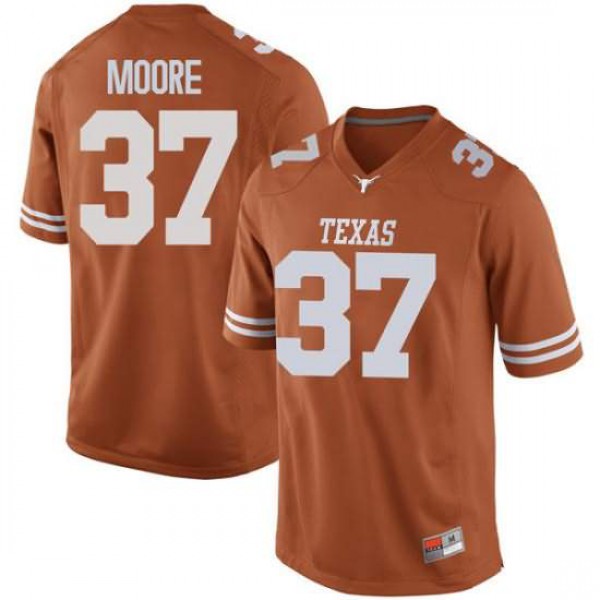 Men's Texas Longhorns #37 Chase Moore Game Football Jersey Orange